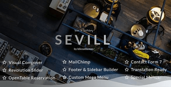 Sevill v1.0.5 - Restaurant Cafe WordPress Theme