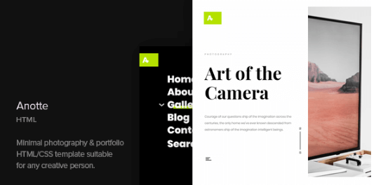 Anotte - Horizontal Photography HTML Template