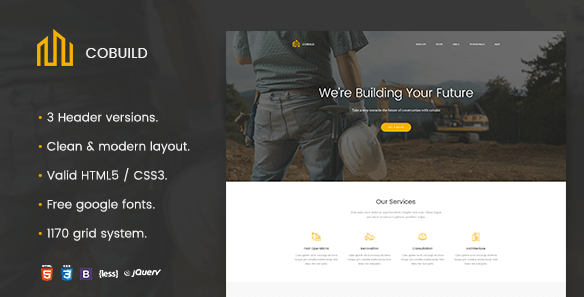 Cobuild - Construction Landing Page Html Template
