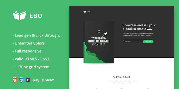 Ebo - Ebook Landing Page HTML Template