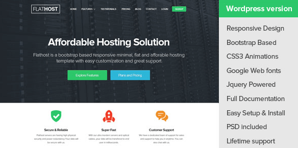FlatHost v2.2 - WordPress Hosting Theme + WHMCS