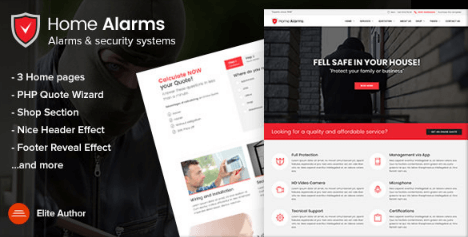 HomeAlarms v1.2.1 - Alarms and Security Systems Site Template