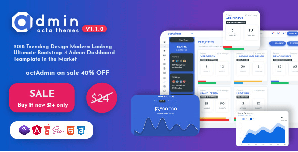 OctAdmin - Responsive Multipurpose Bootstrap 4 Admin Template