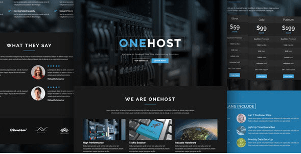 Onehost v1.3.9 - One Page WordPress Hosting Theme + WHMCS