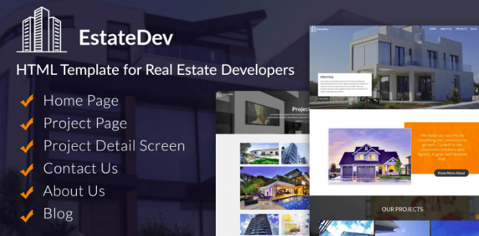 EstateDev - HTML Template for Real Estate