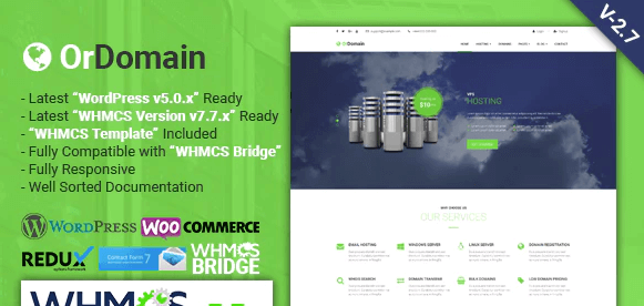 OrDomain v2.5 - Responsive WHMCS Hosting WordPress Theme