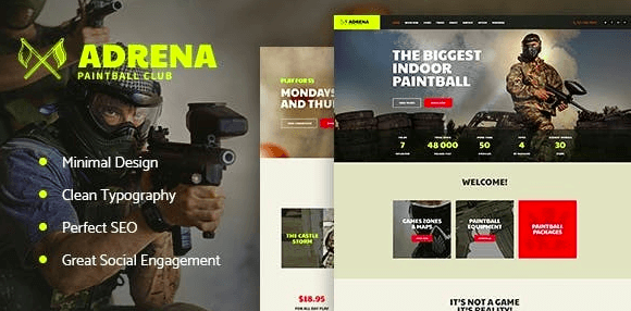 Adrena v1.2.2 - Airsoft Club & Paintball WordPress Theme