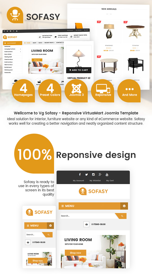Vina Sofasy - Responsive VirtueMart Joomla Template - 1