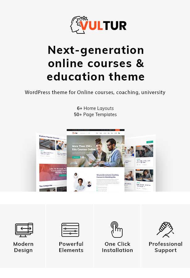 Online courses for coaches and training LMS WordPress - Vultur - 1
