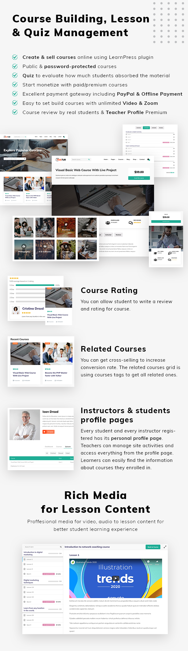 Online courses for coaches and training LMS WordPress - Vultur - 4