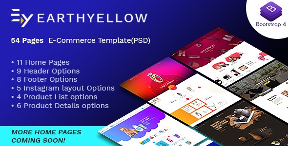 Earthyellow - eCommerce PSD Template