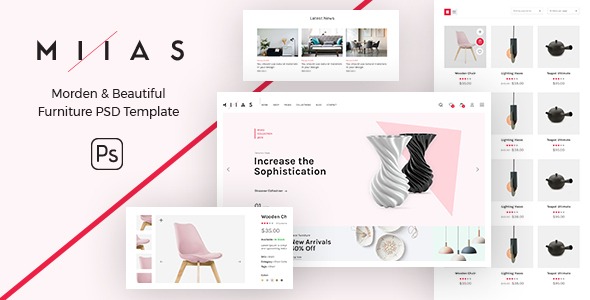MIIAS - Modern & Beautiful Furniture Store PSD Template