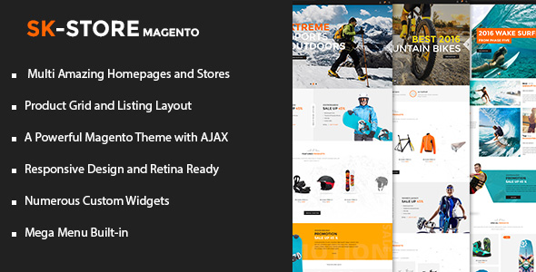 SK shop?  Unique Magento theme for sporting goods stores 
