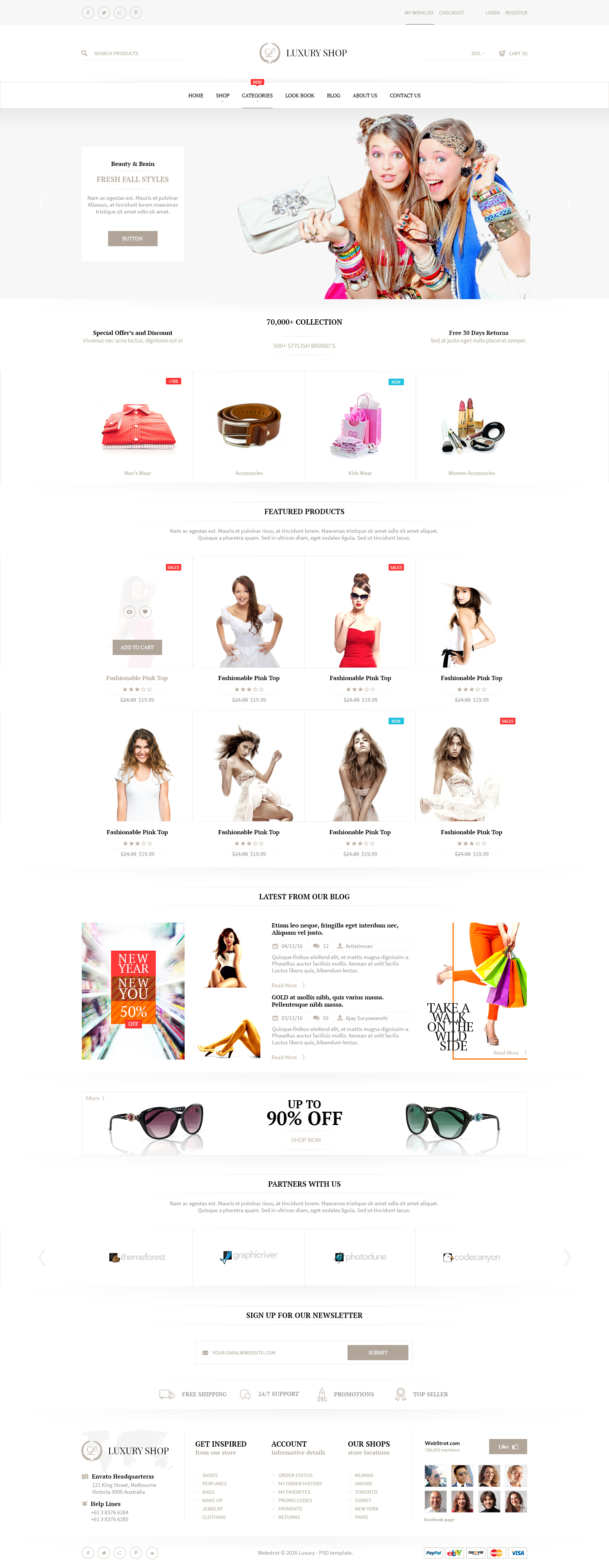 Luxury store eCommerce PSD template