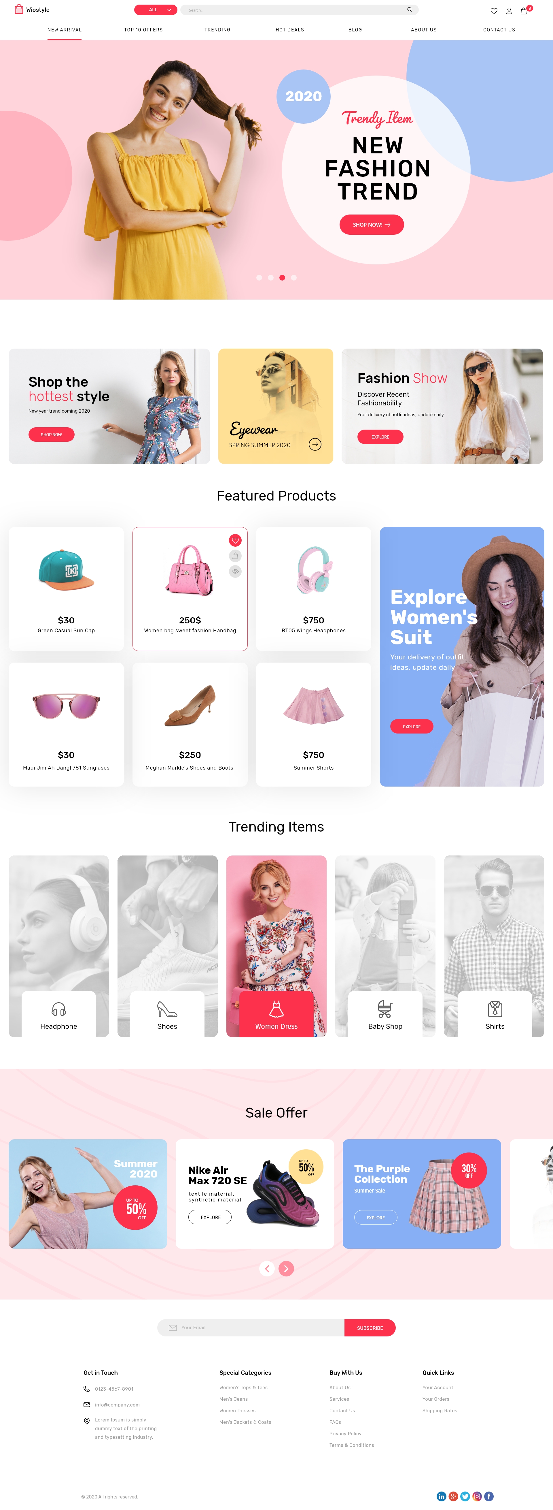 WioStyle - Adobe XD Template for Fashion and Apparel eCommerce - 1