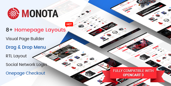 Monota - Opencart-themed auto parts, tools, equipment and accessories shop