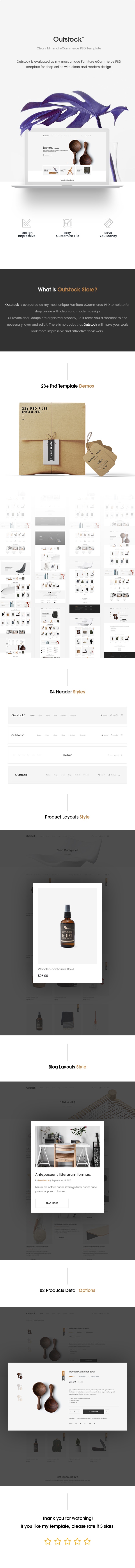 Outstock - Clean and Minimal eCommerce PSD Template - 2