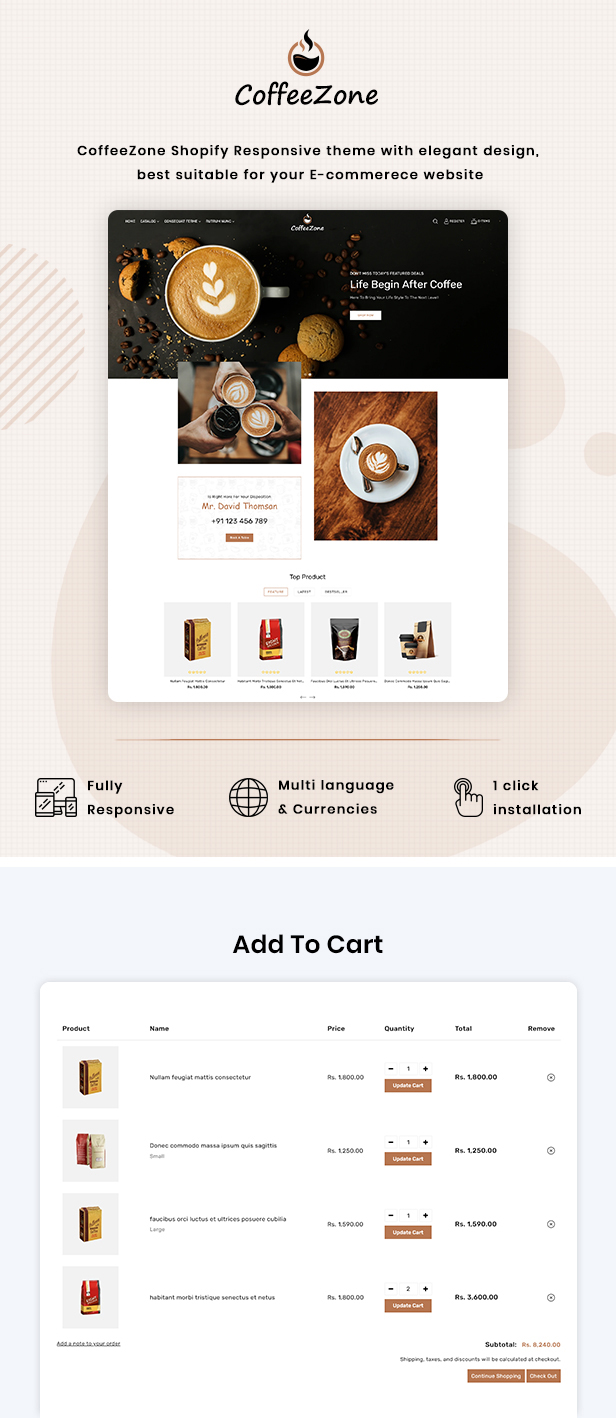 CoffeeZone Multipurpose Shopify Ecommerce Template - 2