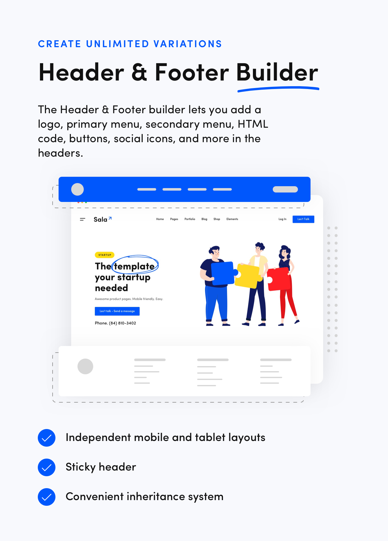 Header - builds a footer