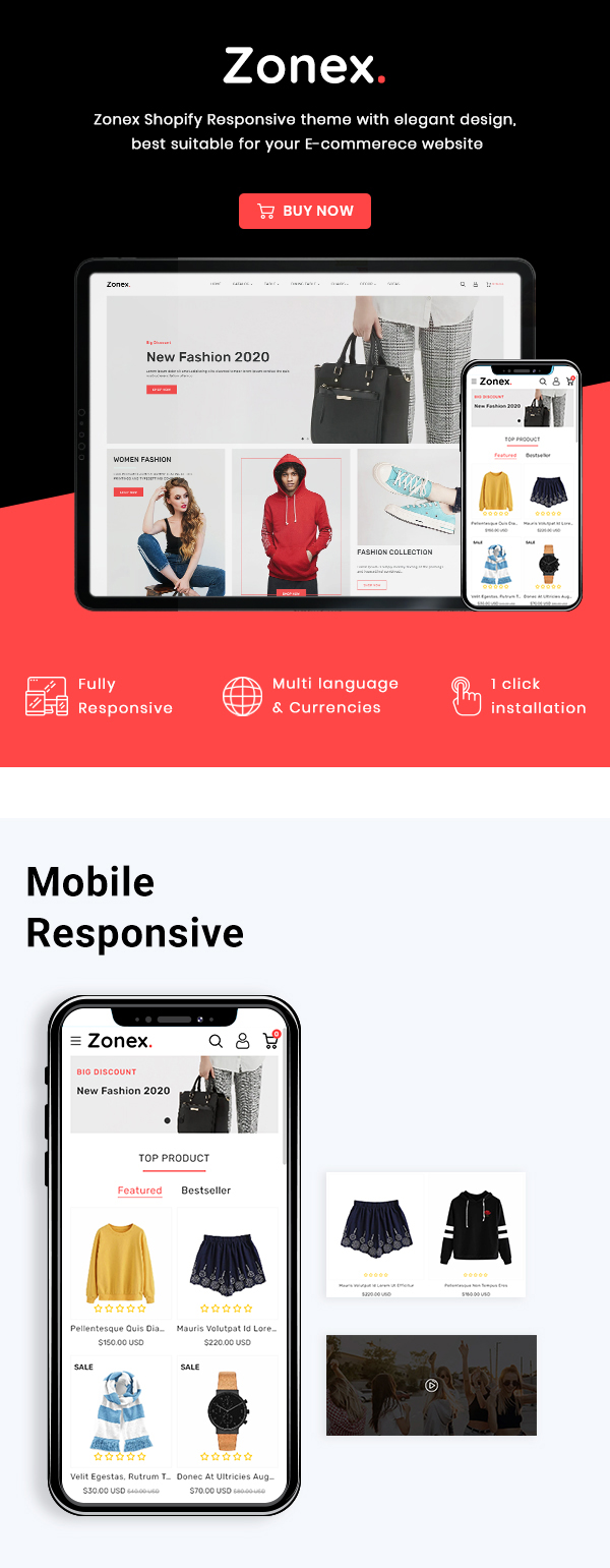 Zonex Multi-purpose Shopify eCommerce Template - 2