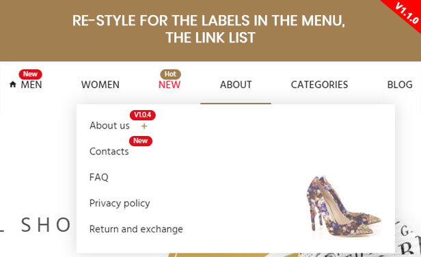 Label Menu Styles - Highlight Menu - Selected Menu