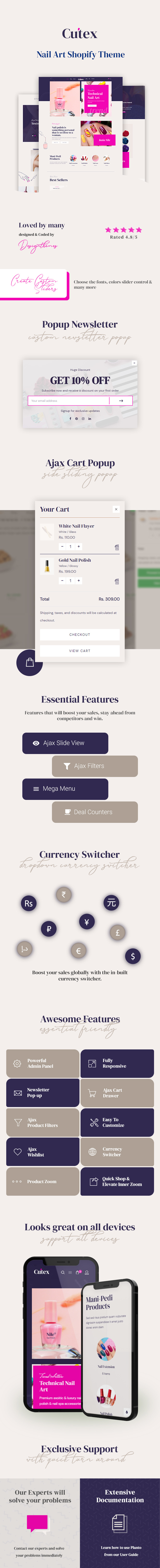 Cutex - Shopify cosmetics store design - 1