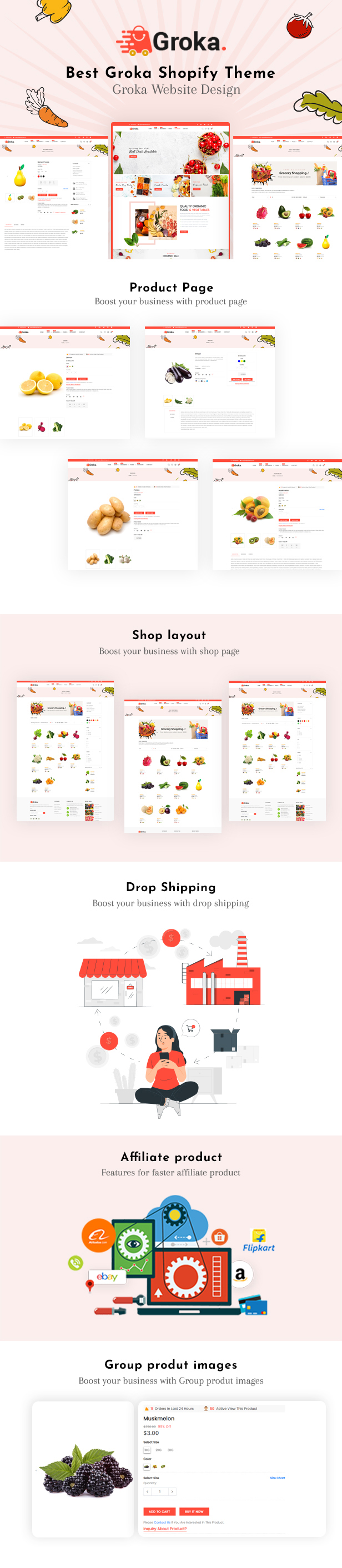 Groka - Responsive Shopify Theme Vegetable, Organic and Grocery Supermarket
