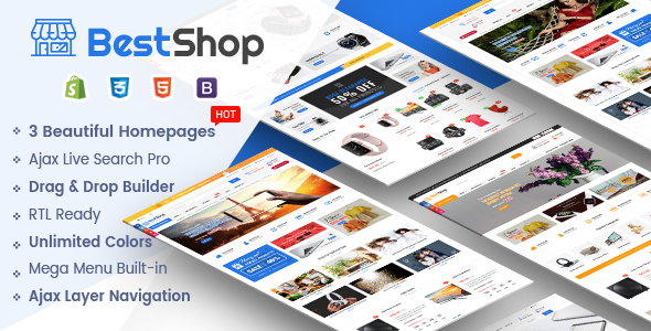 BestShop - A multipurpose rated and released Bootstrap 4 Shopify theme