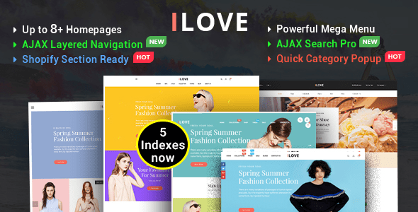 iLove - Highly Creative Responsive Shopify Theme (Sections Drag & Drop Ready)
