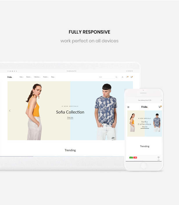 Preshop theme is fully responsive for fashion and shoes
