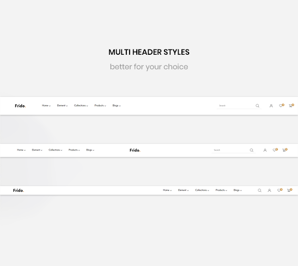 parallax theme shopify - several header styles