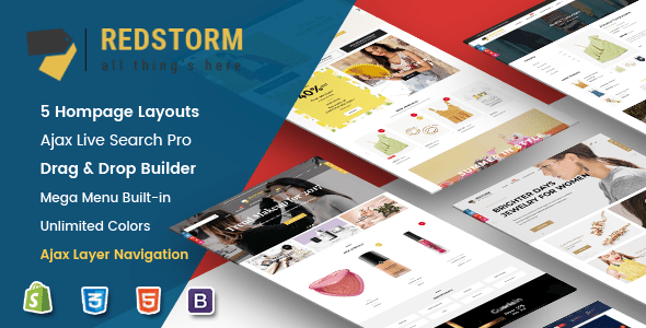 RedStorm - Creative Drag & Drop Sectioned Responsive Shopify Theme