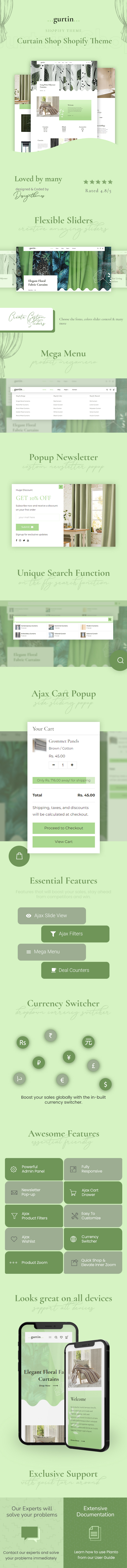 Gurtin - Curtains and Blinds Store Shopify Theme - 1