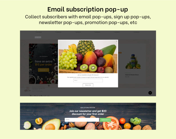 Email subscription popup 