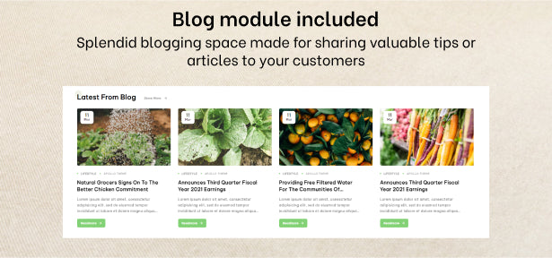Blog module included