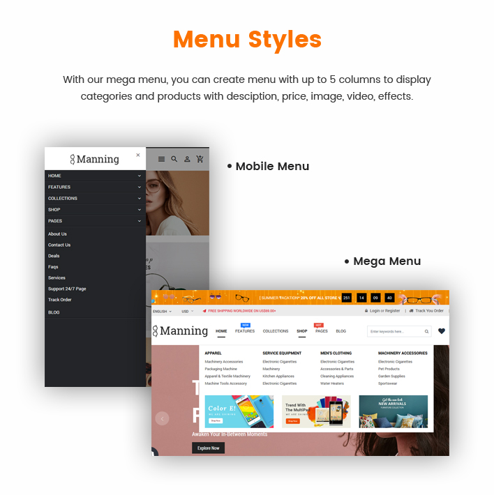 Ss Manning - Multipurpose Sections Glasses Shopify Theme