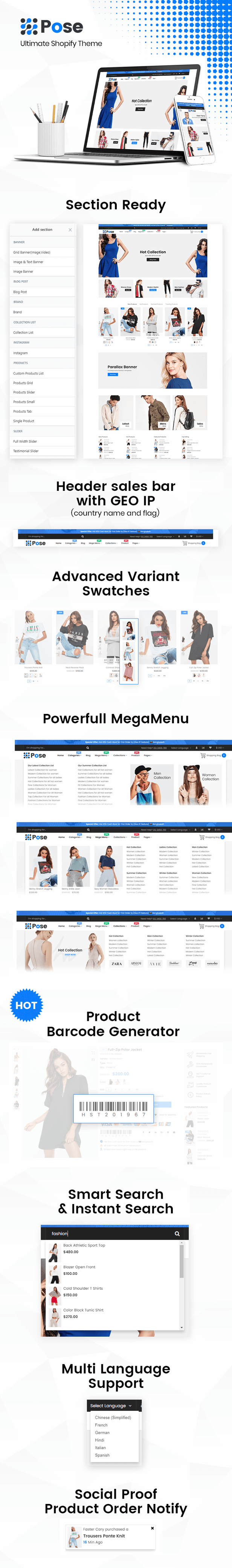 Pose - A versatile responsive fashion Shopify theme