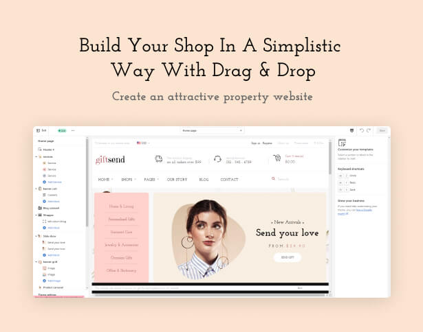 Build your store simply with Drag & Drop
