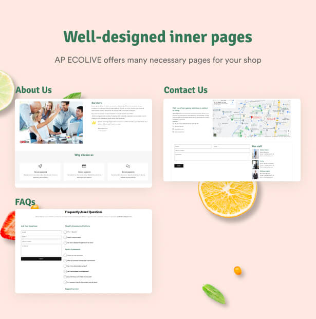 Interior pages are well designed