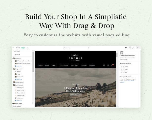 Build your store simply with Drag & Drop