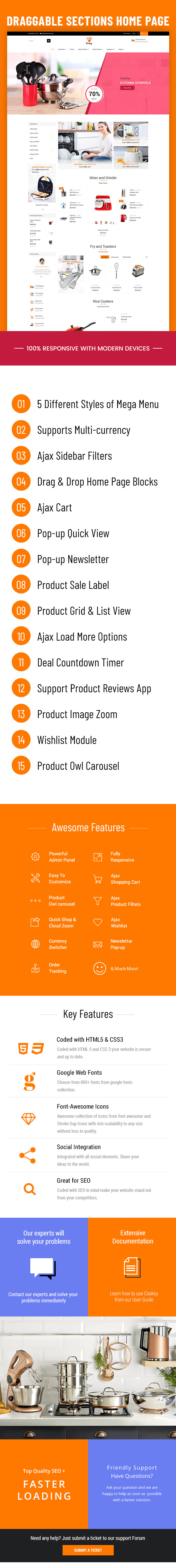 Cooksy - kitchen store, Shopify device design - 1