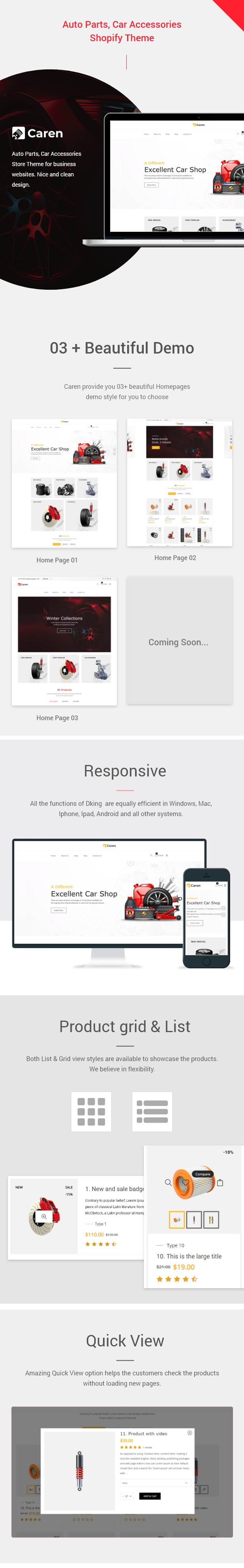 Caren - Auto Parts, Car Accessories Shopify Theme - 2