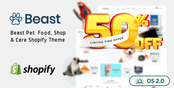 Beast - Pet Shop Animal Care Responsive Shopify Theme | OS 2.0
