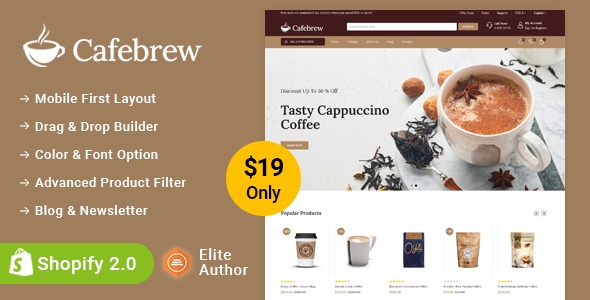 Cafebrew - Cafe Coffee Store Shopify 2.0 Responsive Theme
