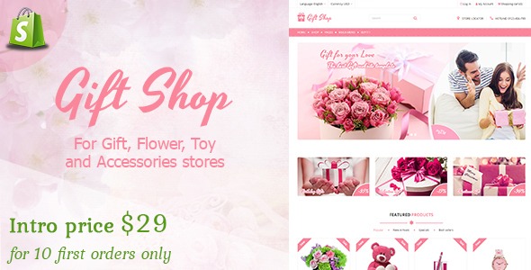 Gift shop - Gift, flower, toy & accessories Shopify stores
