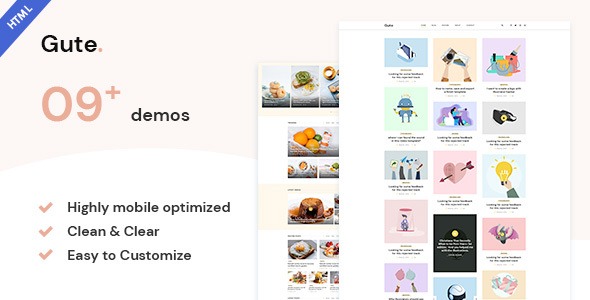 Gute | Minimalist Blog HTML5 Template