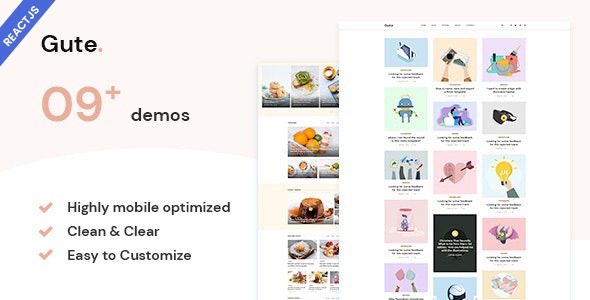 Gute - React NextJS Minimalist Blog Template