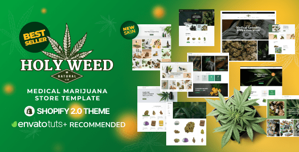Holy Weed - Medical Marijuana Shopify Store Template for Cannabis Oil and Drug Shop