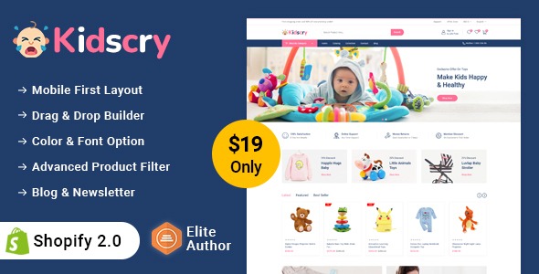 Kidscry - Kids Toy & Cloth Store Shopify 2.0 Responsive Theme