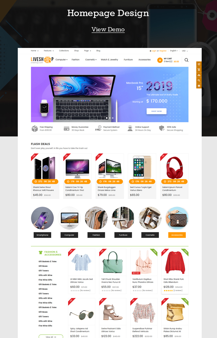 Ss LiveShop - A versatile Shopify drag and drop kit